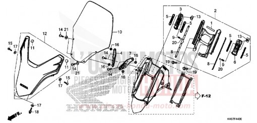 VISIERE AVANT/PARE-BRISE (NSS125DF/ADF/ADH) NSS125ADF de 2015